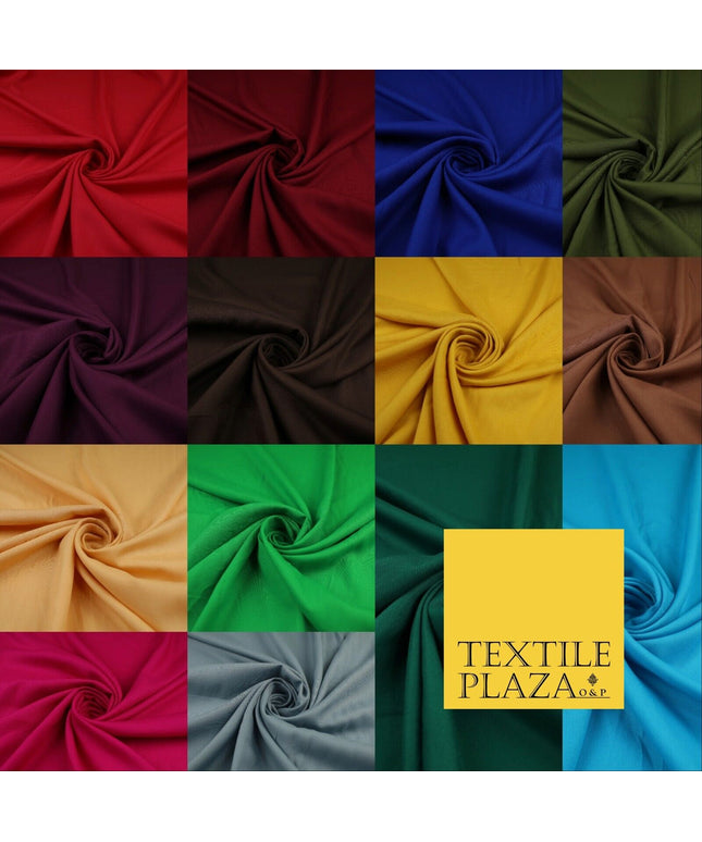 14 COLS Luxury Soft Plain Non-Stretch Spun Rayon Viscose Fabric Dress Drapes 45"