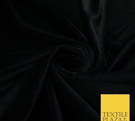 BLACK Matt Soft Velvet Velour Fabric Low Stretch Material 62" WIDE 9163