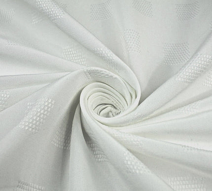 White Jacquard Tablecloth Fabric Table Cover Dining Napkins PER METRE - 60" Wide