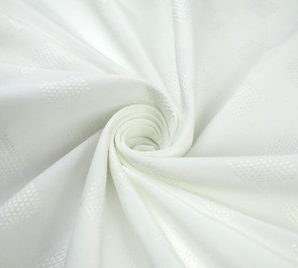 White Jacquard Tablecloth Fabric Table Cover Dining Napkins PER METRE - 60" Wide