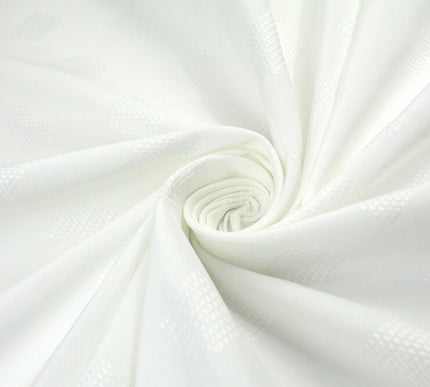 White Jacquard Tablecloth Fabric Table Cover Dining Napkins PER METRE - 60" Wide