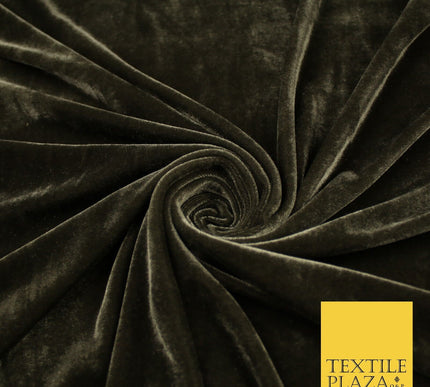GREY GREEN Luxury Plush Soft Velvet Velour Fabric Stretch Material 63" WIDE 9161