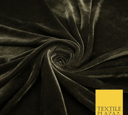 GREY GREEN Luxury Plush Soft Velvet Velour Fabric Stretch Material 63" WIDE 9161