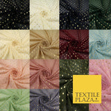 14 COLOURS - Swiss Knot Gold Foil Dot Dobby Sheer Georgette Chiffon Fabric 58"