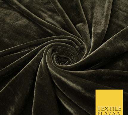 GREY GREEN Luxury Plush Soft Velvet Velour Fabric Stretch Material 63" WIDE 9161