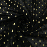 14 COLOURS - Swiss Knot Gold Foil Dot Dobby Sheer Georgette Chiffon Fabric 58"