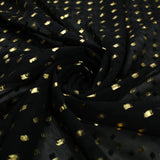 14 COLOURS - Swiss Knot Gold Foil Dot Dobby Sheer Georgette Chiffon Fabric 58"