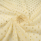 14 COLOURS - Swiss Knot Gold Foil Dot Dobby Sheer Georgette Chiffon Fabric 58"