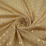 14 COLOURS - Swiss Knot Gold Foil Dot Dobby Sheer Georgette Chiffon Fabric 58"