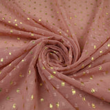 14 COLOURS - Swiss Knot Gold Foil Dot Dobby Sheer Georgette Chiffon Fabric 58"
