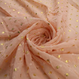 14 COLOURS - Swiss Knot Gold Foil Dot Dobby Sheer Georgette Chiffon Fabric 58"