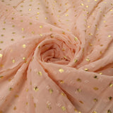 14 COLOURS - Swiss Knot Gold Foil Dot Dobby Sheer Georgette Chiffon Fabric 58"