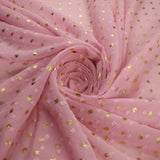 14 COLOURS - Swiss Knot Gold Foil Dot Dobby Sheer Georgette Chiffon Fabric 58"