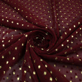 14 COLOURS - Swiss Knot Gold Foil Dot Dobby Sheer Georgette Chiffon Fabric 58"