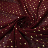 14 COLOURS - Swiss Knot Gold Foil Dot Dobby Sheer Georgette Chiffon Fabric 58"