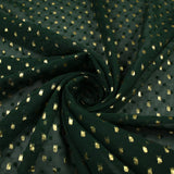 14 COLOURS - Swiss Knot Gold Foil Dot Dobby Sheer Georgette Chiffon Fabric 58"