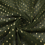 14 COLOURS - Swiss Knot Gold Foil Dot Dobby Sheer Georgette Chiffon Fabric 58"