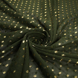 14 COLOURS - Swiss Knot Gold Foil Dot Dobby Sheer Georgette Chiffon Fabric 58"