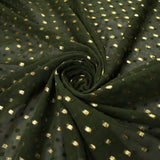14 COLOURS - Swiss Knot Gold Foil Dot Dobby Sheer Georgette Chiffon Fabric 58"