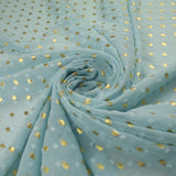 14 COLOURS - Swiss Knot Gold Foil Dot Dobby Sheer Georgette Chiffon Fabric 58"