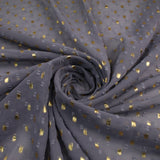 14 COLOURS - Swiss Knot Gold Foil Dot Dobby Sheer Georgette Chiffon Fabric 58"