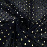 14 COLOURS - Swiss Knot Gold Foil Dot Dobby Sheer Georgette Chiffon Fabric 58"