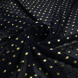 14 COLOURS - Swiss Knot Gold Foil Dot Dobby Sheer Georgette Chiffon Fabric 58"