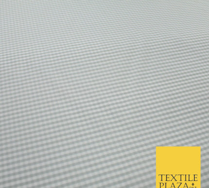 High Quality White Grey Check Gingham Faux Silk Taffeta Dress Fabric 57" 9642