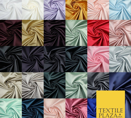 28 COLOURS Luxury Plain Smooth Dull Matt Duchess Bridal Satin Fabric Dress 58"