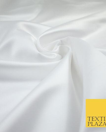 28 COLOURS Luxury Plain Smooth Dull Matt Duchess Bridal Satin Fabric Dress 58"