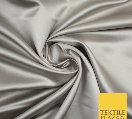 28 COLOURS Luxury Plain Smooth Dull Matt Duchess Bridal Satin Fabric Dress 58"