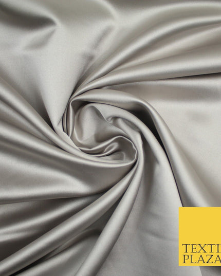 28 COLOURS Luxury Plain Smooth Dull Matt Duchess Bridal Satin Fabric Dress 58"
