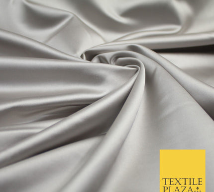28 COLOURS Luxury Plain Smooth Dull Matt Duchess Bridal Satin Fabric Dress 58"