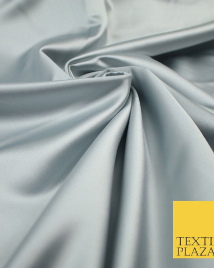 28 COLOURS Luxury Plain Smooth Dull Matt Duchess Bridal Satin Fabric Dress 58"