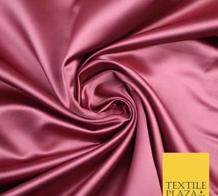 28 COLOURS Luxury Plain Smooth Dull Matt Duchess Bridal Satin Fabric Dress 58"