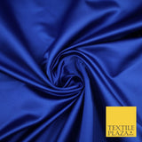 28 COLOURS Luxury Plain Smooth Dull Matt Duchess Bridal Satin Fabric Dress 58"