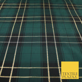 Green Black Rocket Plaid Metallic Check Tartan Dupion Faux Raw Silk Fabric 9645