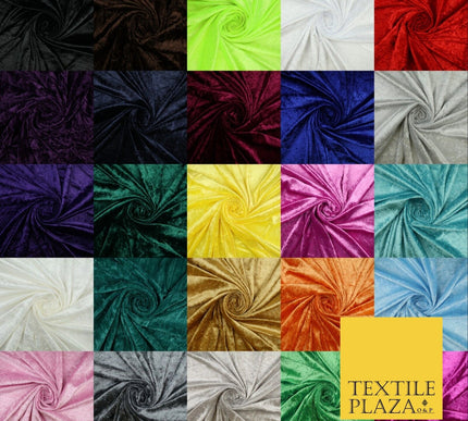 25 COLOURS - Crushed Velvet Stretch Fabric Material Backdrop Cushions Curtains