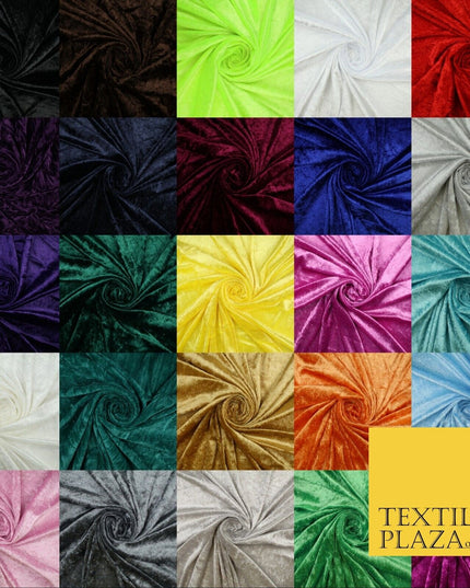 25 COLOURS - Crushed Velvet Stretch Fabric Material Backdrop Cushions Curtains