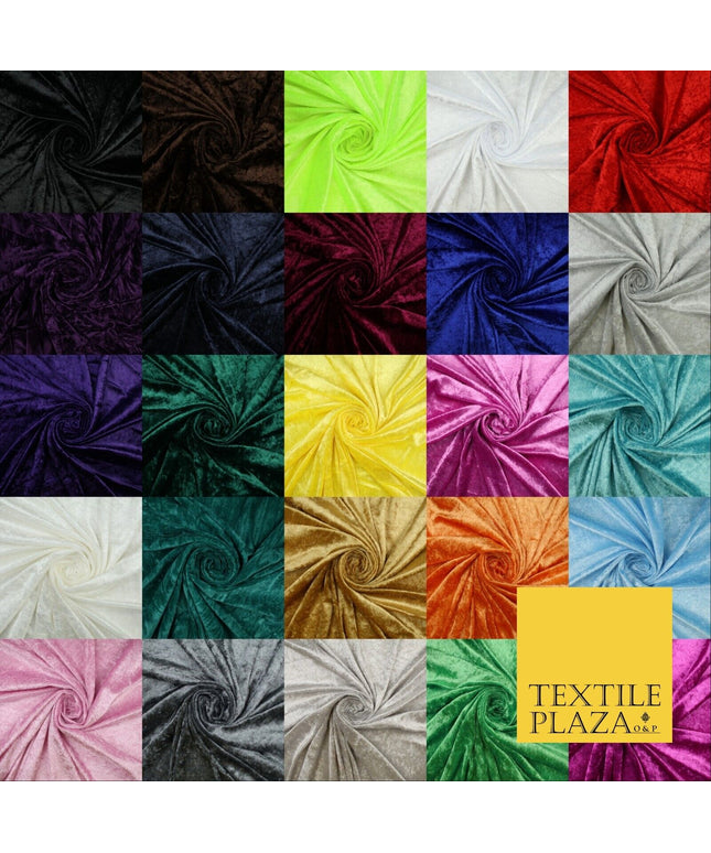 25 COLOURS - Crushed Velvet Stretch Fabric Material Backdrop Cushions Curtains