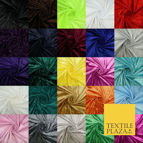 25 COLOURS - Crushed Velvet Stretch Fabric Material Backdrop Cushions Curtains