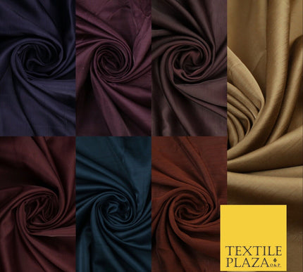 7 COLOURS - High Quality Soft Faux Dupion Raw Silk Dress Bridal Craft Fabric 56"