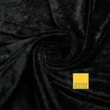 25 COLOURS - Crushed Velvet Stretch Fabric Material Backdrop Cushions Curtains