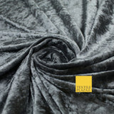25 COLOURS - Crushed Velvet Stretch Fabric Material Backdrop Cushions Curtains
