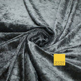 25 COLOURS - Crushed Velvet Stretch Fabric Material Backdrop Cushions Curtains
