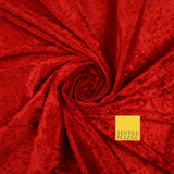 25 COLOURS - Crushed Velvet Stretch Fabric Material Backdrop Cushions Curtains