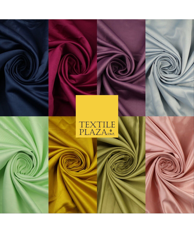 8 COLOURS -  Luxury Plain Smooth Dull Matt Bridal Satin Fabric Dress 56" Wide
