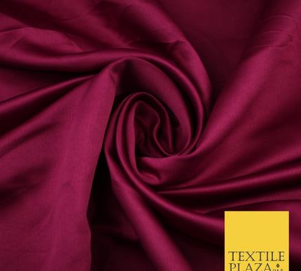 8 COLOURS -  Luxury Plain Smooth Dull Matt Bridal Satin Fabric Dress 56" Wide