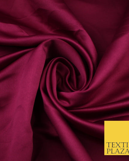 8 COLOURS -  Luxury Plain Smooth Dull Matt Bridal Satin Fabric Dress 56" Wide