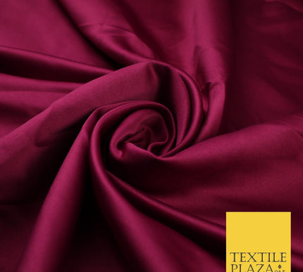 8 COLOURS -  Luxury Plain Smooth Dull Matt Bridal Satin Fabric Dress 56" Wide